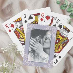 Jeu De Cartes Français Lilac Chic Fiançailles Mariage Photo Fave