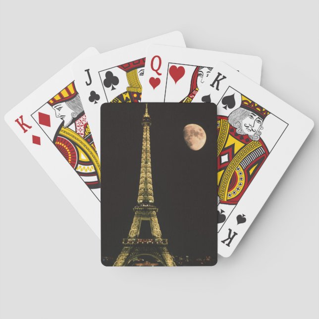 Jeu De Cartes France, Paris. Tour Eiffel le soir avec (dos)