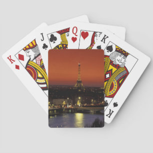 Jeu De Cartes France, Paris Vue au coucher du soleil de la Tour