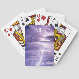 Jeu De Cartes Frappes de foudre du ciel violet Customisées