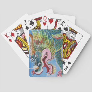 Jeu De Cartes Fresque chinoise Foo Dog / Lion Guardian