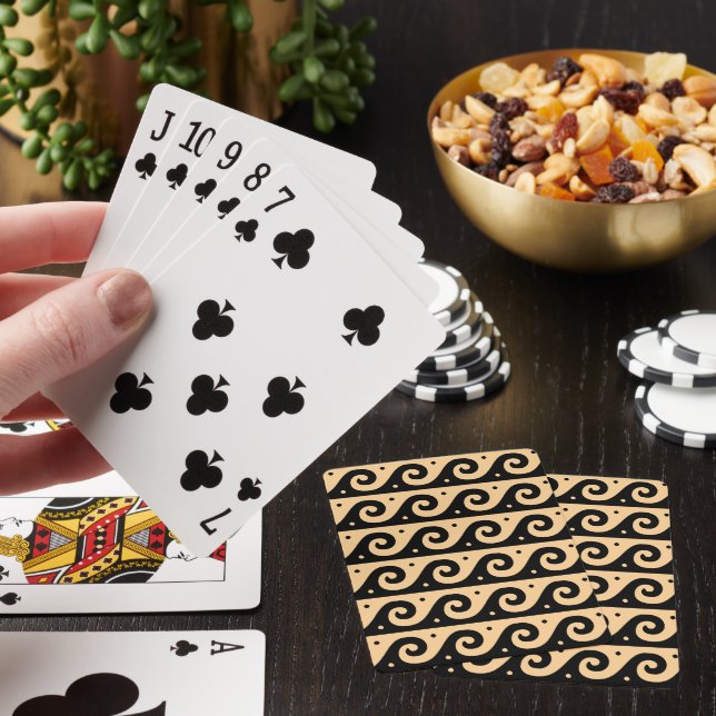 Jeu De Cartes Fret grec, Motif d'onde méditerranéen, Brown (In Situ)