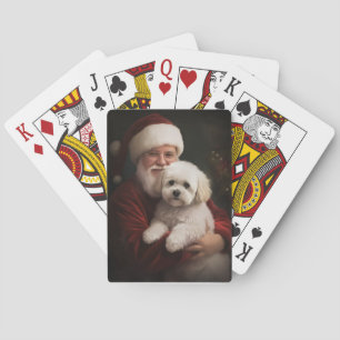 Jeu De Cartes Frise de Bichon avec Noël Festif du Père Noël