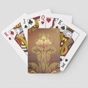 Jeu De Cartes frise florale victorienne élégante fleur Art nouve