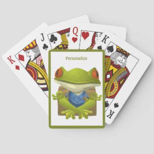 Jeu De Cartes Frog Méditer Funny Green Frog Zen Personnalisé