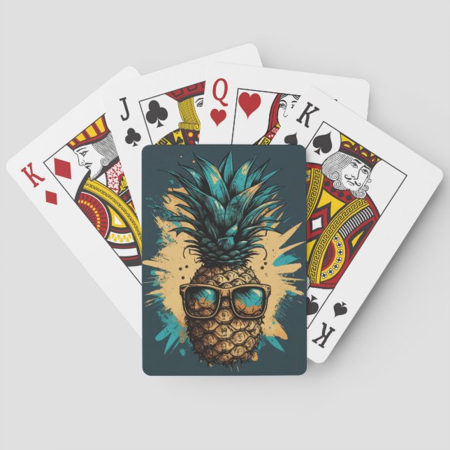 Jeu De Cartes Fruits d'ananas marrants (dos)