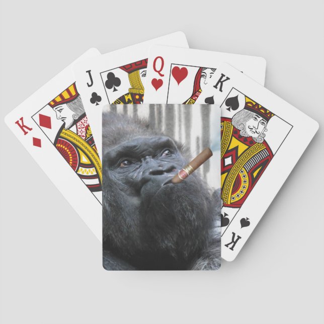 Jeu De Cartes Fumeur de cigares Gorilla Funny (dos)