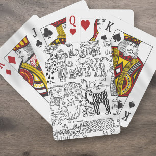 Jeu De Cartes Fun Whimsical Chats noir et blanc Motif