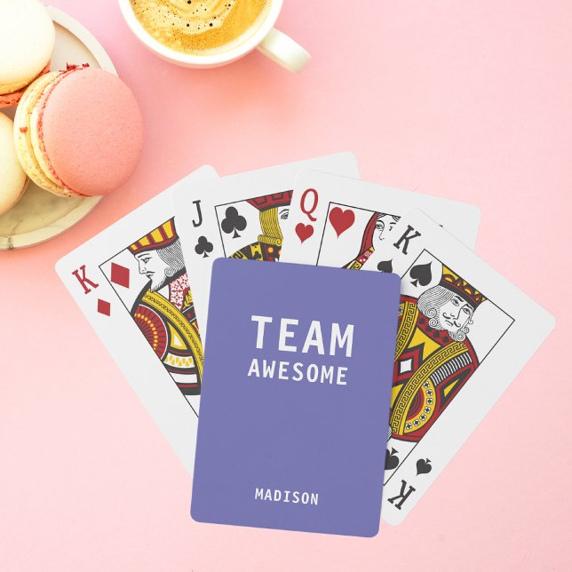 Jeu De Cartes Funky Team Awesome Purple Nom Personnalisé (Créateur téléchargé)