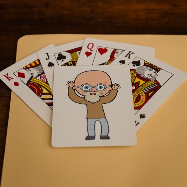 Jeu De Cartes Funny Bald Quirky Old Man with Beard (Créateur téléchargé)
