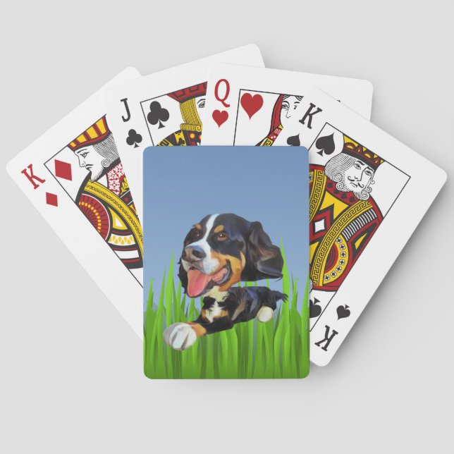 Jeu De Cartes Funny Bernois Mountain Dog Deck de cartes (dos)