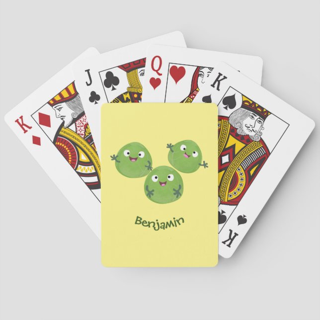 Jeu De Cartes Funny Brussels sprouts légumes caricature (dos)