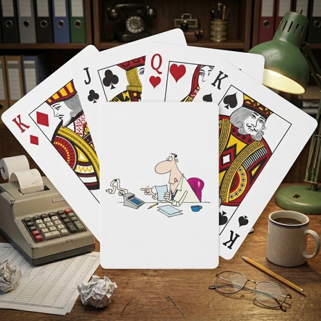 Jeu De Cartes Funny Cartoon Comptable Bureau Humour (Créateur téléchargé)