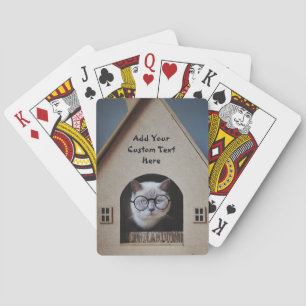 Jeu De Cartes Funny Chat porter des lunettes Personnaliser avec