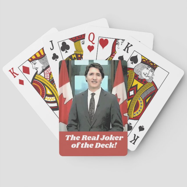 Jeu De Cartes Funny Justin Trudeau Premier ministre Canada Joker (dos)