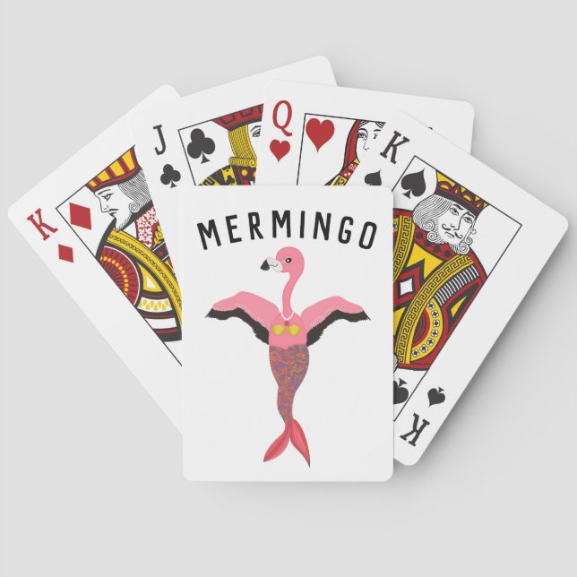 Jeu De Cartes Funny Mermingo Graphic : Cartes Flamant rose-Sirèn (dos)