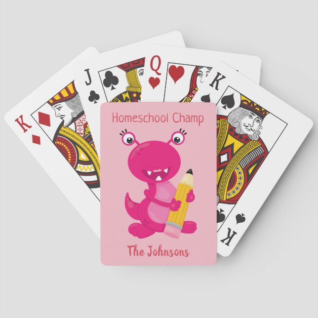Jeu De Cartes Funny Pink Monster Homeschool Champ (dos)