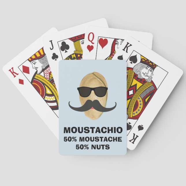 Jeu De Cartes Funny Pistachio Mustache Gag Jouer Cartes (dos)