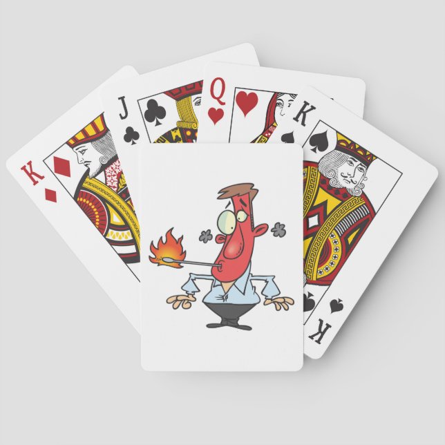 Jeu De Cartes Funny Red Face Man with Thermometer Fever (dos)