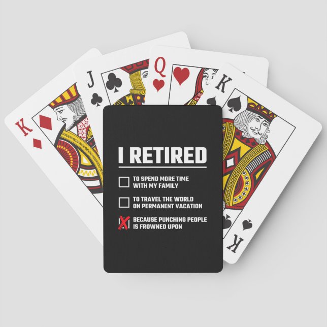 Jeu De Cartes Funny Retirement - I'm Retired - Happy Retirement (dos)