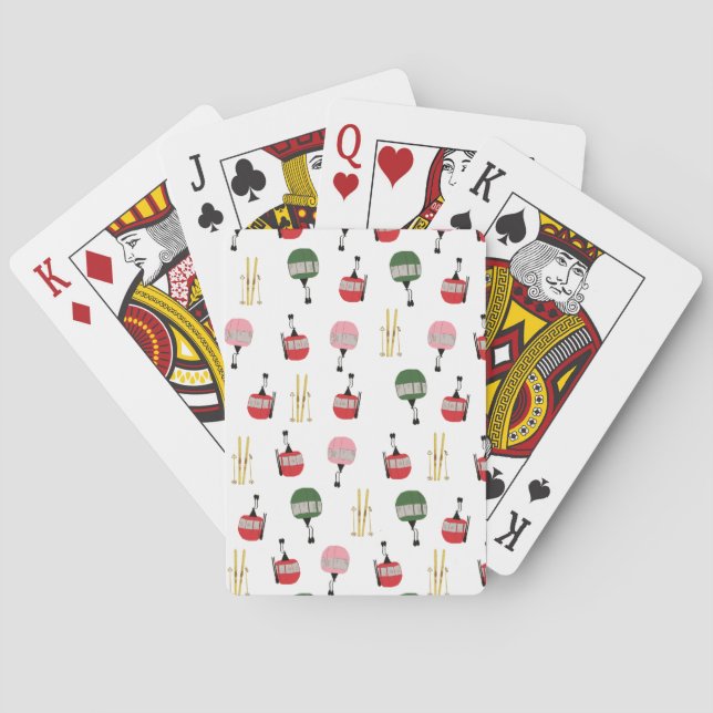 Jeu De Cartes Funny Retro Ski Ascenseur Gondola Ski d'hiver Skie (dos)