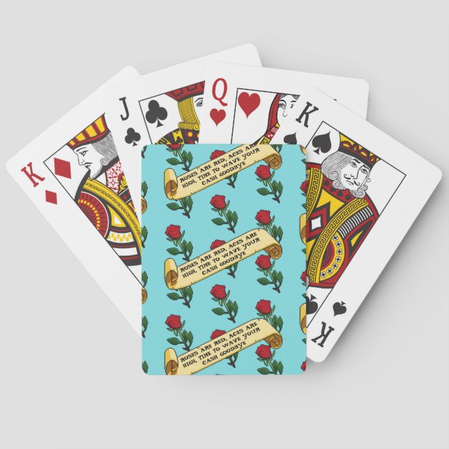 Jeu De Cartes Funny Roses Are Red Aces Are High Poem Pattern (dos)