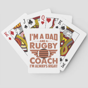 Jeu De Cartes Funny Rugby papa et entraîneur de rugby