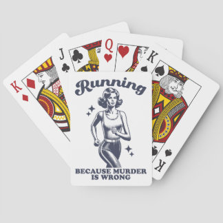 Jeu De Cartes Funny Running Because Murder Is Wrong Retro