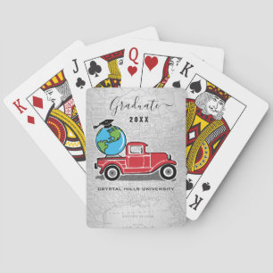 Jeu De Cartes Gant vintage du monde de casquette de diplômé de