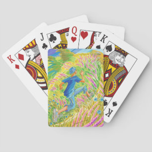 Jeu De Cartes Garçon dans le champ de lavande