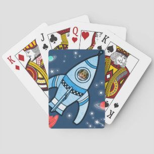 Jeu De Cartes Garçons espace photo fusée bleu jouer cartes