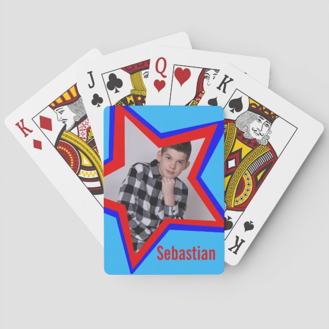 Jeu De Cartes Garçons photo nom étoile jouer aux cartes (dos)