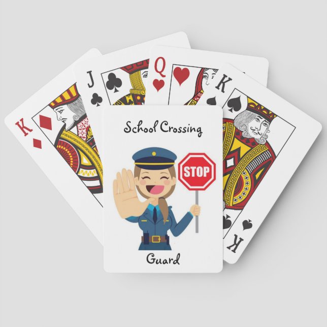 Jeu De Cartes Garde-passage de l'école Jouant aux cartes (dos)
