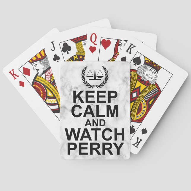 Jeu De Cartes Gardez le calme et observez Perry Humour légal (dos)