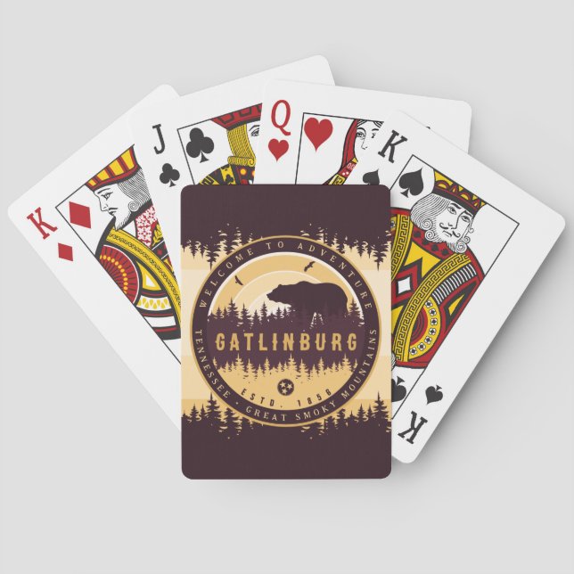 Jeu De Cartes Gatlinburg Tennessee Ours Pins Nature (dos)