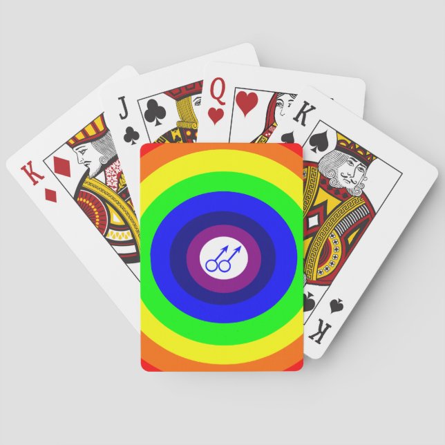 Jeu De Cartes Gay Men Round Rainbow (dos)