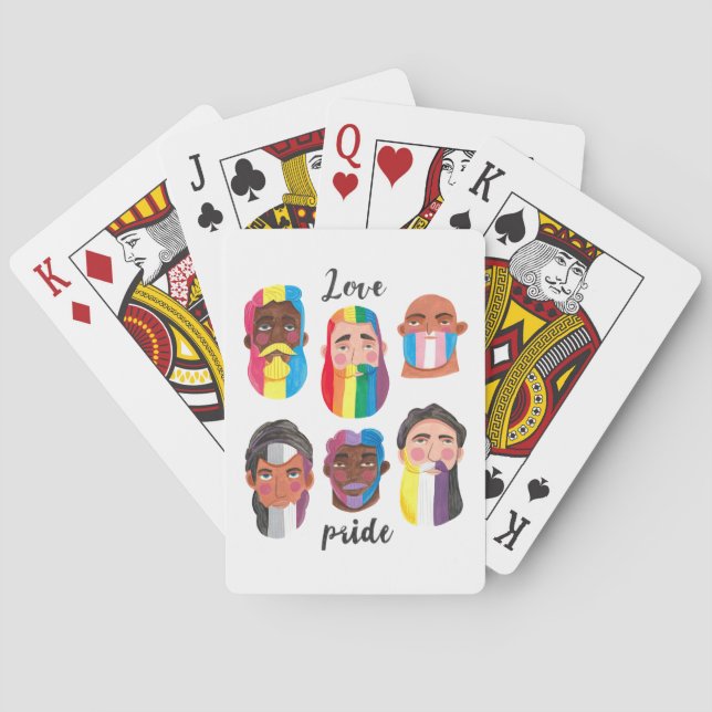 Jeu De Cartes Gay pride arc-en-ciel drapeaux de genre barbe homm (dos)
