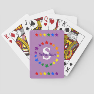 Jeu De Cartes Gay pride LGBT contemporain Stars Monogramme & Nom