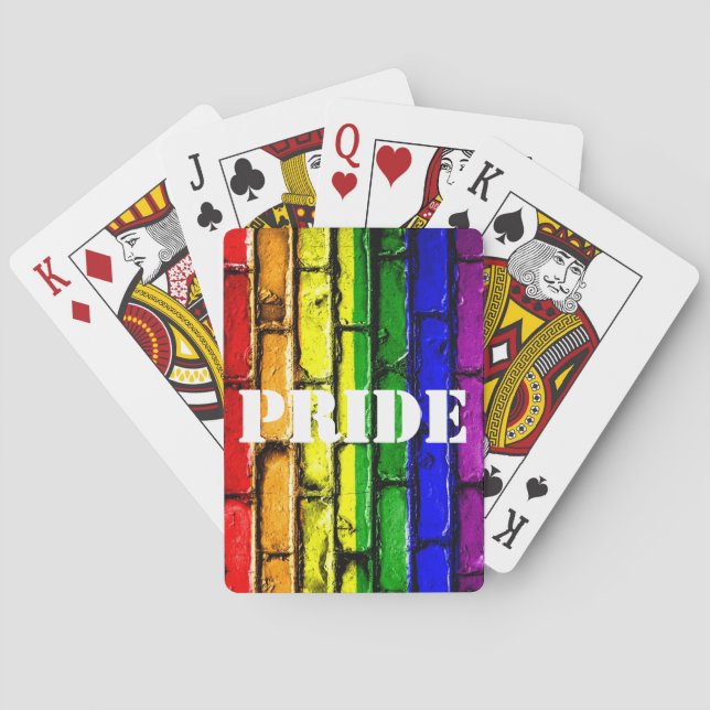 Jeu De Cartes Gay pride Rainbow Bricks Jouer des cartes (dos)