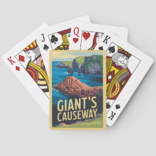 Jeu De Cartes Géant's Causeway Irlande Travel Art Vintage