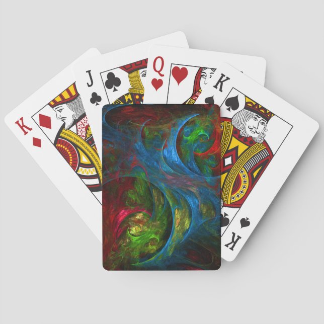 Jeu De Cartes Genèse Bleu Art Abstrait (dos)