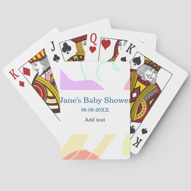 Jeu De Cartes Genre neutre formes abstraites nom du baby shower (dos)