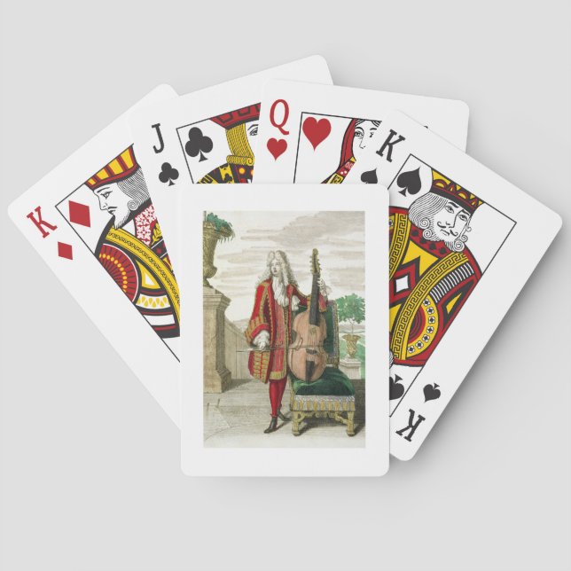 Jeu De Cartes Gentleman jouant du violoncelle, publié c.1688-90  (dos)