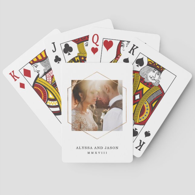 Jeu De Cartes Géométrique | Photo Mariage et date du chiffre rom (dos)