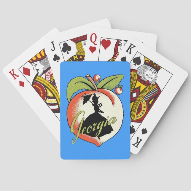 Jeu De Cartes Georgia Peach Green Feuilles Southern Bell Vélo P (dos)