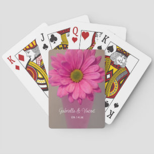 Jeu De Cartes Gerber Rose Daisy en Vase Mariage