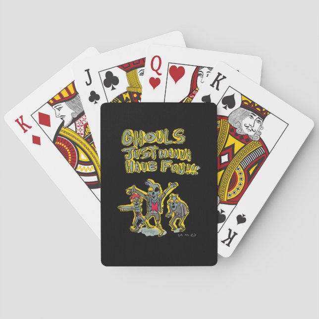 Jeu De Cartes Ghouls veut juste s'amuser Slogan Éffrayant (dos)