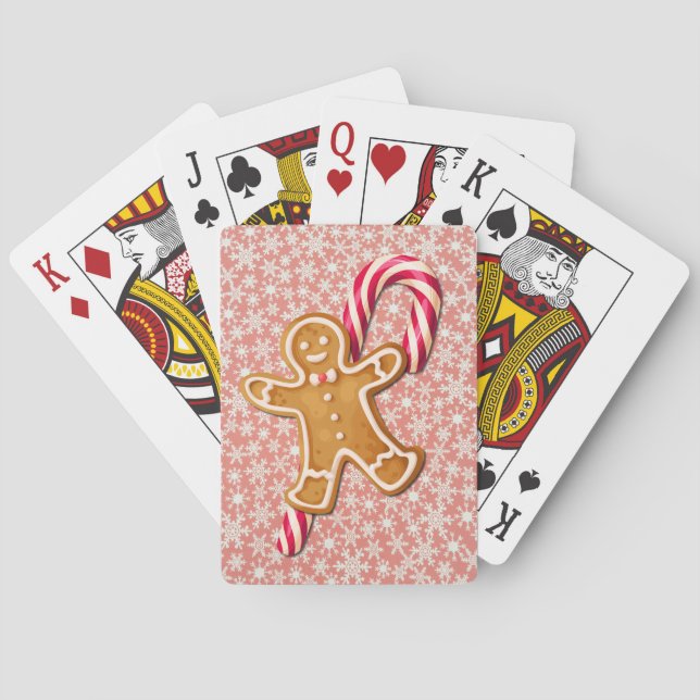 Jeu De Cartes Gingerbread Man and Candy Cane Art  (dos)