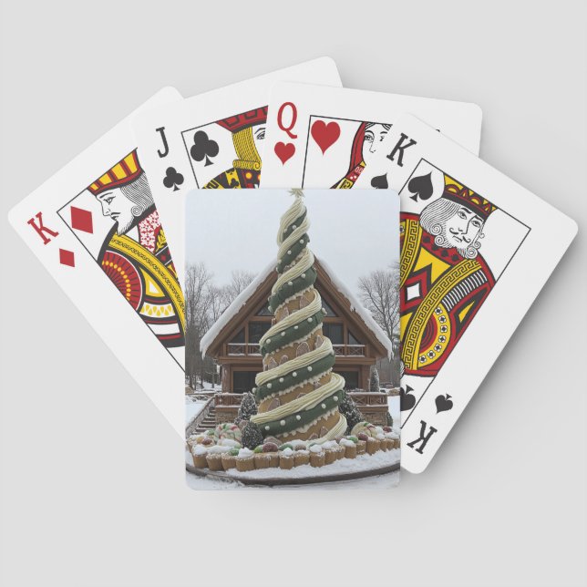 Jeu De Cartes Gingerbread Swirl Christmas Tree Playing Cards (dos)