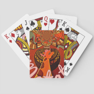 Jeu De Cartes Girafe avec deux queues de ponytail art
